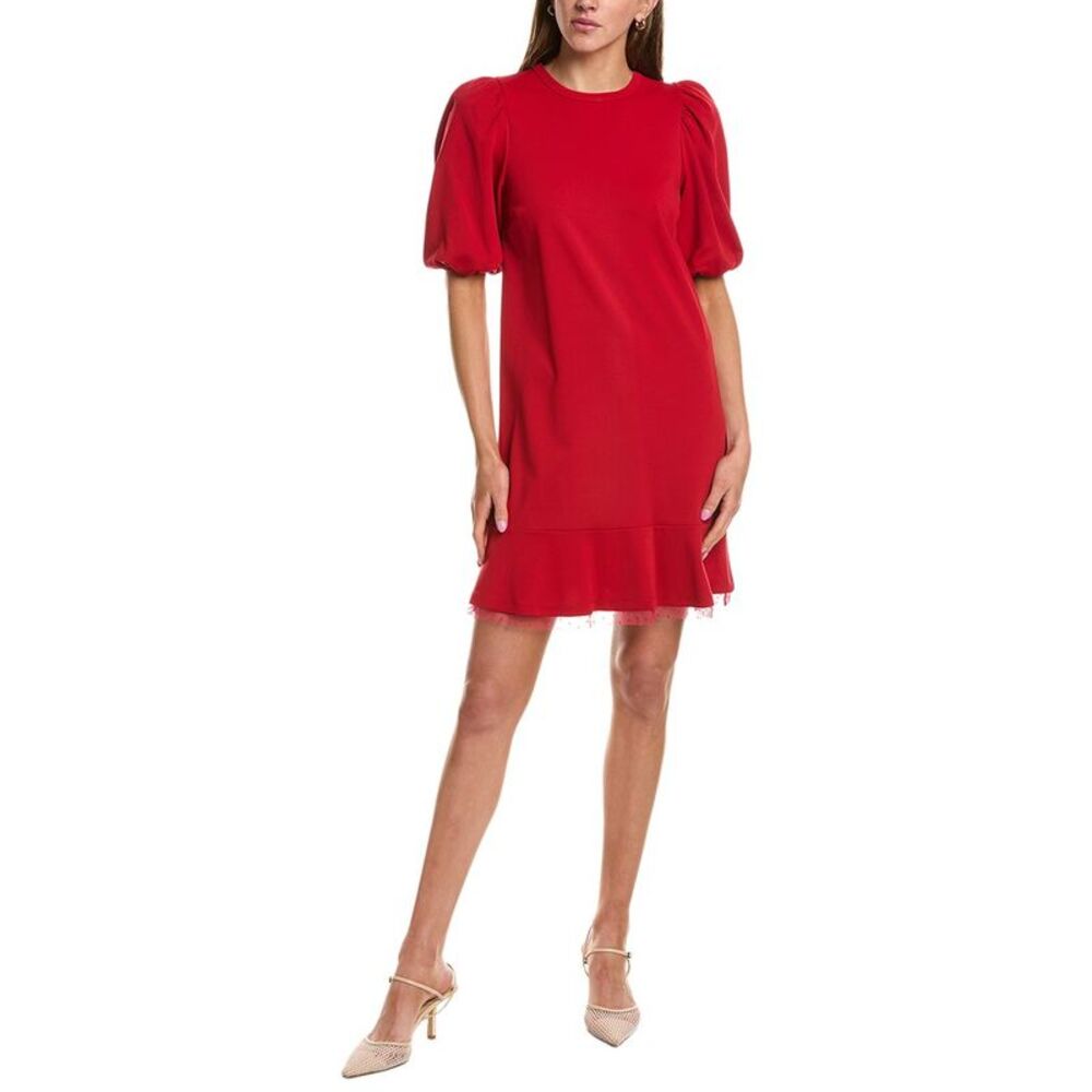 Red Valentino Womens  Puff Sleeve Shift Dress, Red